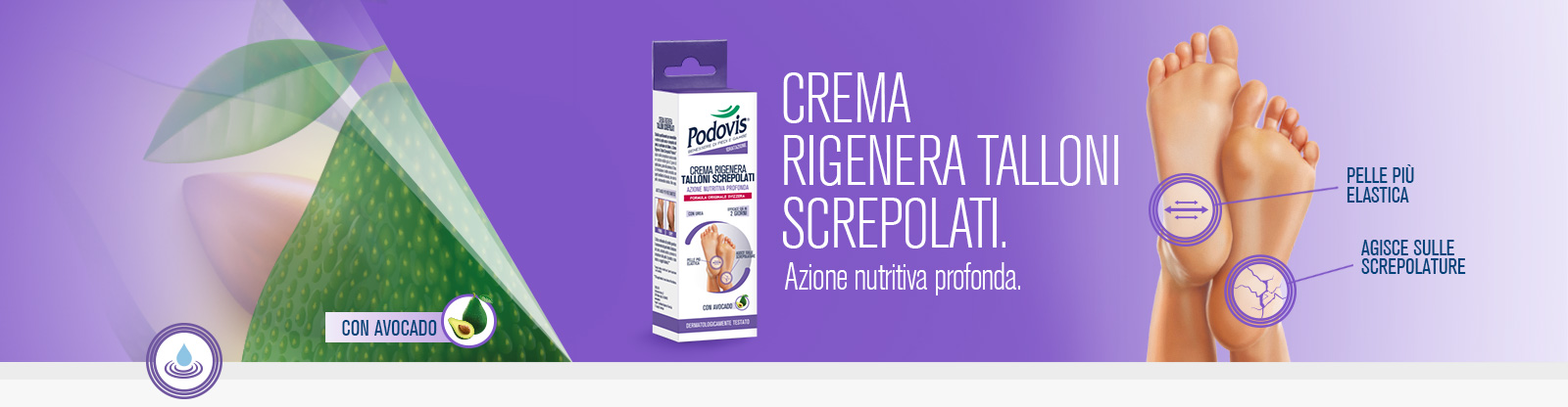 Podovis Crema rigenera talloni screpolati: azione nutritiva profonda