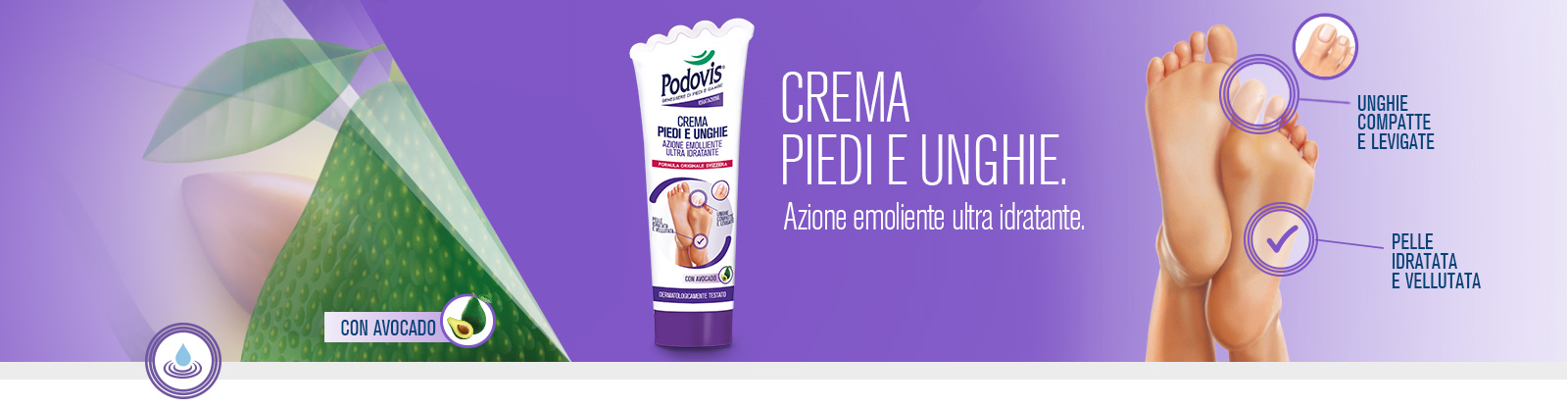 Podovis Crema piedi e unghie: azione emolliente ultra idratante