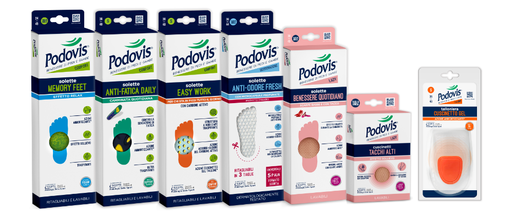 Podovis solette: memory, anti-stress, anti-odore, traspiranti, profumate